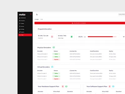 Broadcaster Admin Dashboard: Usage UX branding broadcast dashboard dashboard admin product design usage ux design