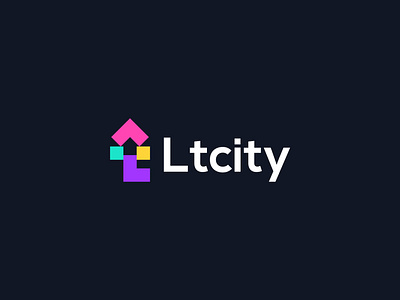 Ltcity logo design. arrow icon box brand identity branding build colorful logo concept constriction creative designer portfolio graphic design home logo l letter logo designer minimal modern professional simple t letter unique