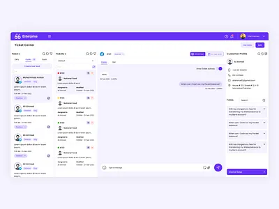 CRM Solution business chat crm dashboard design enterprise minimal saas solution ticket center ui ux