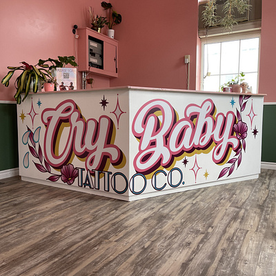 Custom Designed vinyl desk wrap for local business aesthetic brand brand identity branded content branding custom design custom logo design graphic design hand drawn illustration logo logo re vamp logo update