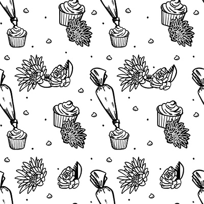Repeating Pattern for Bakery branding custom design custom pattern design graphic design hand drawn illustration logo pattern repeating pattern vector