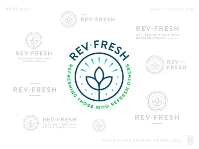 Logo Suite - REVFresh best blue brand branding clean design fresh graphic design green icon illustration logo logosuite minimal plant simple suite top vector