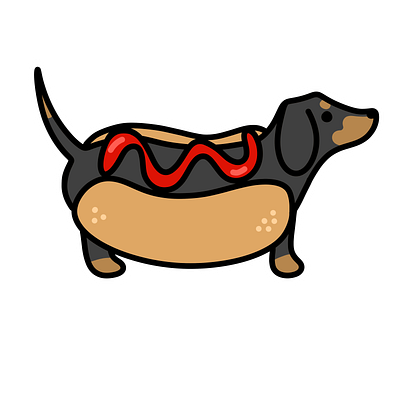 Nice Weenie branding dog graphic design hand drawn illustration logo sticker sticker design vector vector art