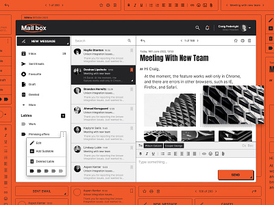 Mail Box [ Concept ] box branding concept dark design graphic design interface mail orange red ui ux web