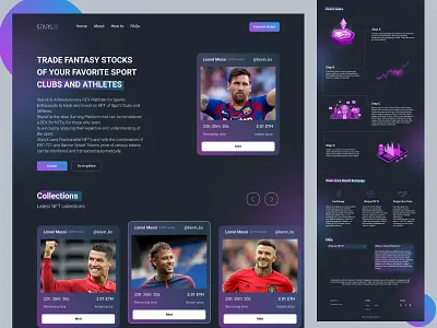 NFT Landing Page app blockchain crypto cryptocurrency fantasy landing nft ui uiuxdesign ux web