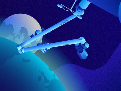 Canadarm design flat graphic design illustration vector