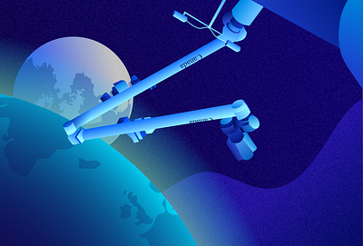 Canadarm design flat graphic design illustration vector