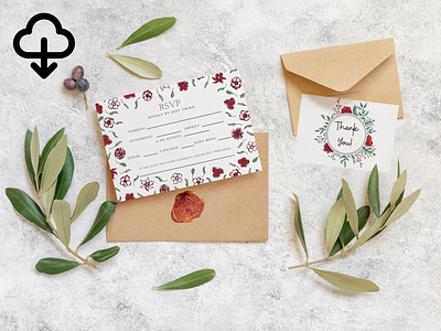 RSVP Card & Thank You Card canva design digital invitation package graphic design illustration invitation template thank you card wedding wedding attending wedding invitation wedding invitation package wedding invitation suite wedding rsvp wedding thank you wedding thanks wedding who is coming