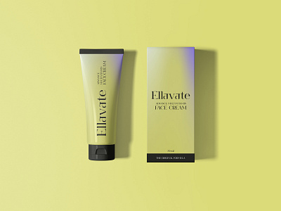 Ellavate cosmetics packaging aesthetics beauty box brand branding cosmetic design ellavate gradient identity label logo modern packaging print product skin care tube woman