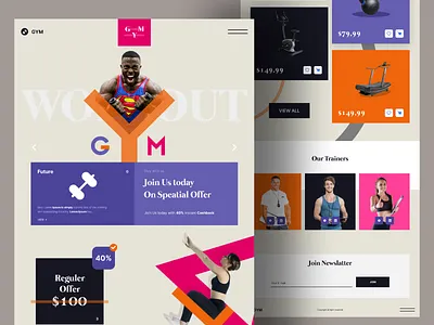 Fitness Landing Page design exercise fitness gym home page landing ui ux web website
