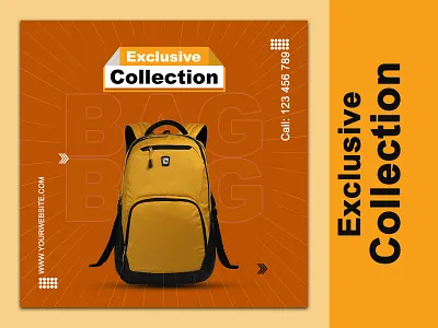School Bag Banner | Social Media Post Design ad advertiging bag branding collage cover design facebook ad facebook post flyer graphic design instagram ad instagram post school shot social media ad banner social media banner social media post design stories template