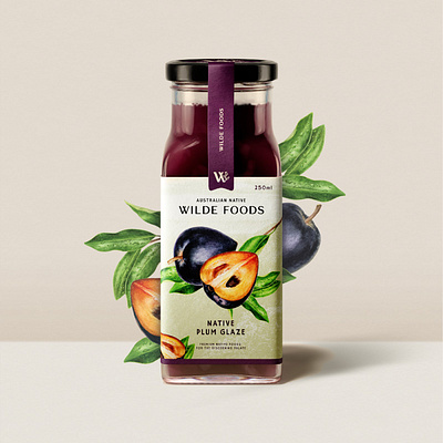 Australian Native Wilde Foods Bottle Label Design animation branding design graphic design illustration label design logo motion graphics packaging design