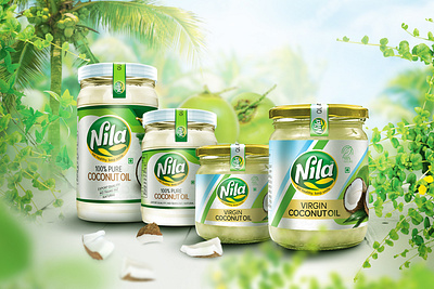 Nila Coconut Oil Package design animation branding design graphic design illustration label design logo motion graphics packaging design