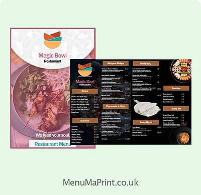 Plastic Menu Printing | Waterproof Menu Printing | MenuMa Print synthetic menu printing