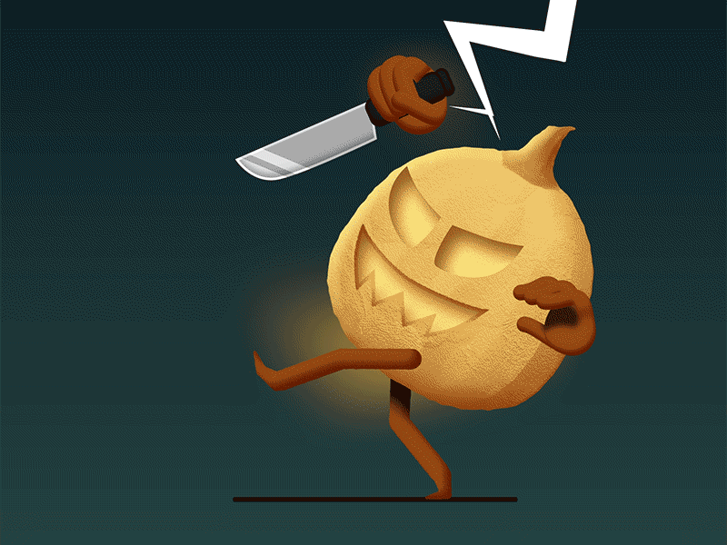 🎃 Happy Halloween 2022 after affects animation character design duik halloween illustration knife loop motion pumpkin scary sneaky walk walkcycle xav