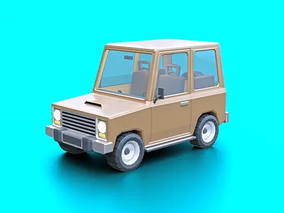 Concept Cartoon Type SUV Low-poly 3D model 3d 3d asset 3d model animation art artwork asset blender branding car cartoon concept game art game ready graphic design interior jeep low poly suv vehicle