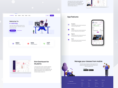 E-Learning Website Design app branding design graphic design landing page typography ui ux ux design web webapp website