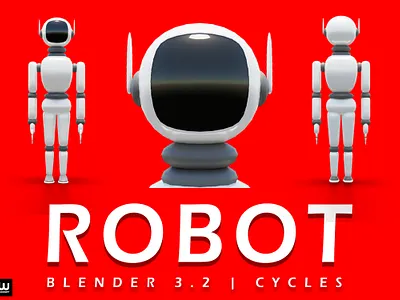 Cute Cartoony Robot Concept Low-poly 3D model 3d 3d model animation art asset blender cartoon robot character concept cute design future game art game ready graphic design modern red background rig robot white