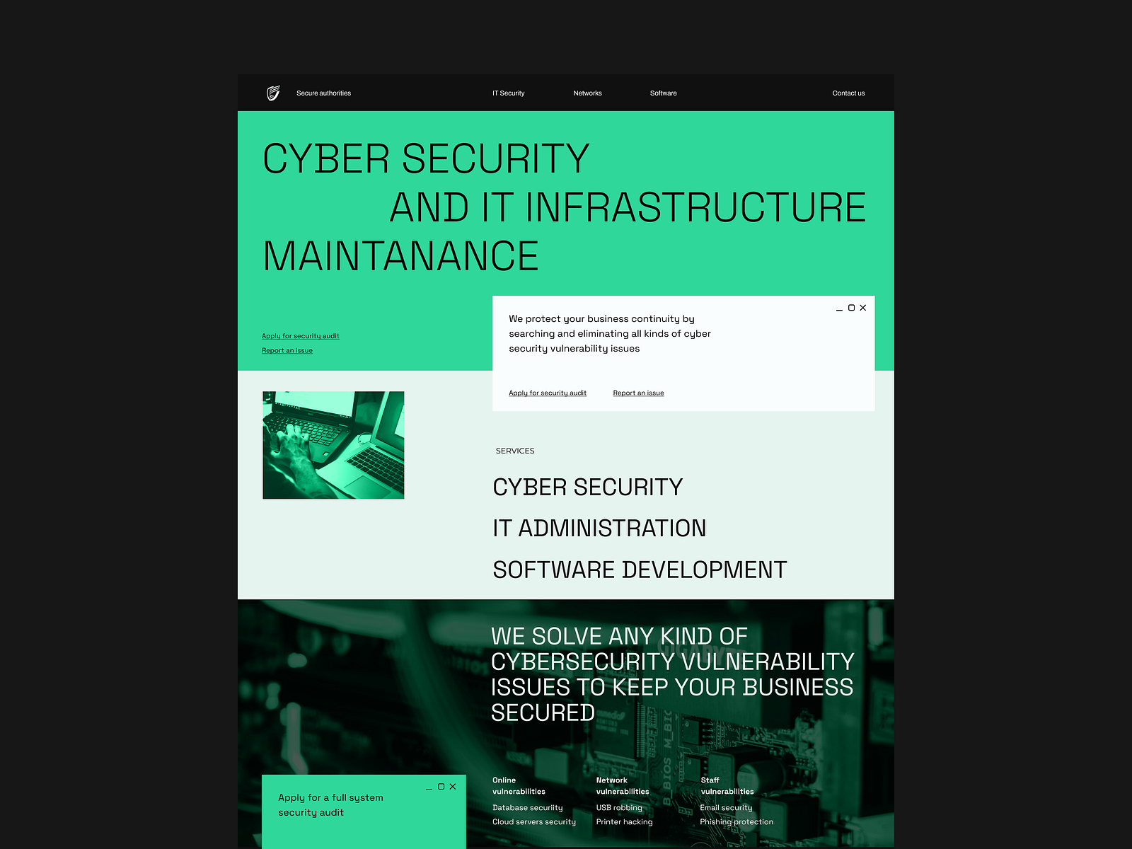 CyberSecurity website: Key visual #4 by Dmitry Chernov on Dribbble