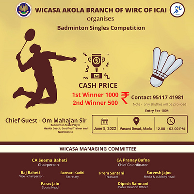 Badminton Competition Poster badminton colours combinations designs fonts graphic design patterns poster
