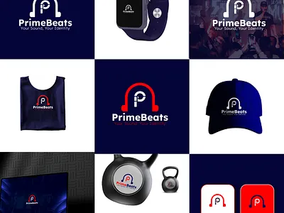 Prime Beats Music Logo audio branding beats logo branding graphic design illustration logo music industry logo. music logo design ui