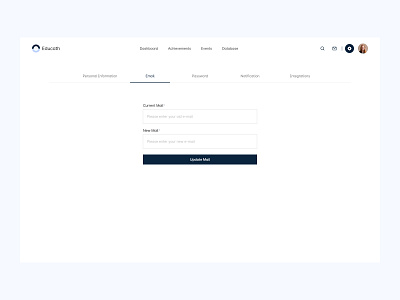 Educath: Email Interaction components configuration dash dashboard email data management data table design desktop editor form hover interface management report saas dashboard setting settings setup ui ux