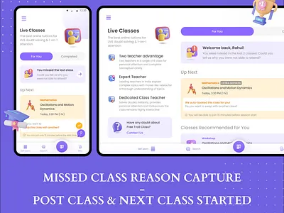 Missed Class Reasons Captured branding ui