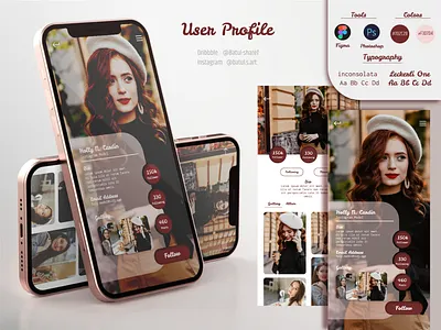 User Profile app design graphic design ui ux