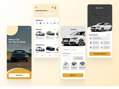 Car Rental App Concept app design ui ux