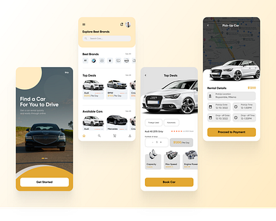 Car Rental App Concept app design ui ux