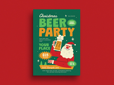 Christmas Beer Party Event Flyer