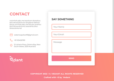 Contact Form UI Design contact contact form design figma form front end gradient light ui user interface web design website