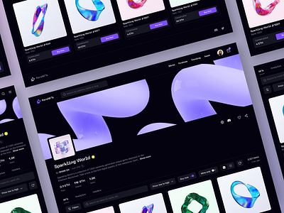 RareNFTs - NFT marketplace blockchain clean crypto cryptoart dark defi ethereum investment marketplace minimal nft platform token ui uiux ux web design website