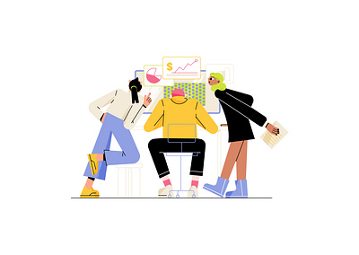 Teamwork 2d 3d analytics animation blockchain brainstorm business character design coworking create design education friendship office team teamwork thinking process userflow women in business workflow