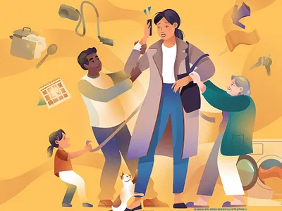 Informal Care adobe illustrator adobe photoshop amsterdam care design editorial editorial illustration holland illustration kids magazine parents people ui