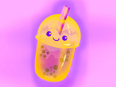 bubble tea artwork bubble tea character colorful cute art design digital art drawing graphic design illustration photoshop procreate vector