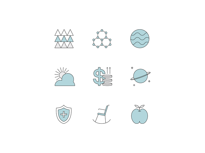 Vorticity Icons and Illustrations icons start up