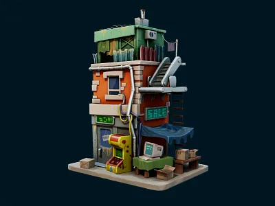 Stylized old house 3d 3dart blender conceptart design digitalart lowpoly model modeling stylized