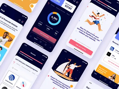 Reward Point Mobile App branding casestudy darktheme figma ios iphone mobile rewardpoint ui ux