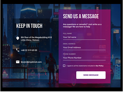 #DailyUI Day 28 - Contact Us adobexd app branding contactus cyberpunk design figma graphic design illustration logo sketch ui ux vector