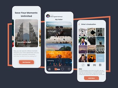 Moment Collect App app design figma gallery moment photo ui uiux ux video