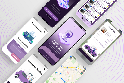 Park Wheels | Parking App UI/UX Design car parking creative design gamification illustration park wheels parking parking app parkings photoshop ui ui ux design uiux user flow user personas user research vehicle parking xd