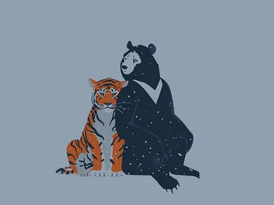 Winter is coming animal art bear digitalart drawing illustration illustrator tiger vector