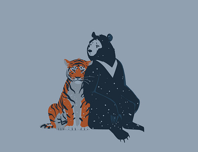 Winter is coming animal art bear digitalart drawing illustration illustrator tiger vector