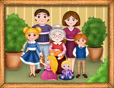 Family portrait art book character children design family illustration illustrator photoshop portrait
