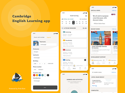 English learning app app application design english illustration learning app ui