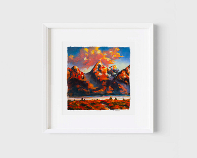 Grand Tetons abstract grand tetons illustration impressionism impressionist landscape monet mountain national park nature sunset tetons wyoming