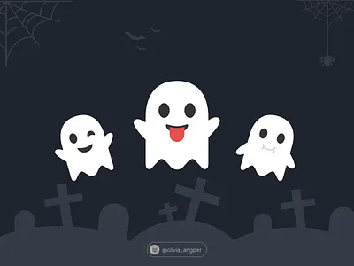 Ghost Emoji for Math Game character cute flat fun game ghost halloween holiday illustration mobile game spider spooky ui web