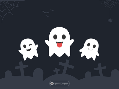 Ghost Emoji for Math Game character cute flat fun game ghost halloween holiday illustration mobile game spider spooky ui web