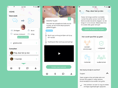 Babystap - A milestone app for a newborn app baby design newborn ui ux